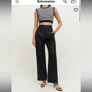 NWT Reformation Vesta Pant Black Size 8